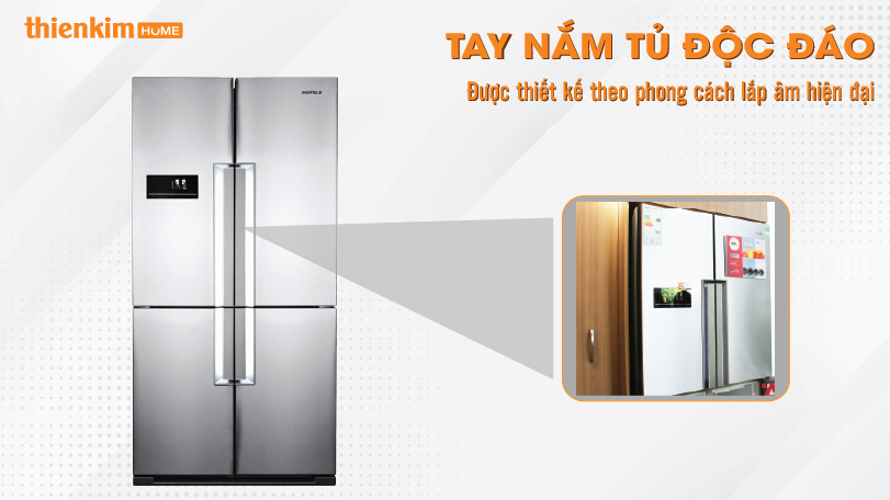 Tủ lạnh Hafele HF-SBSIB 539.16.230 tay nắm thông minh